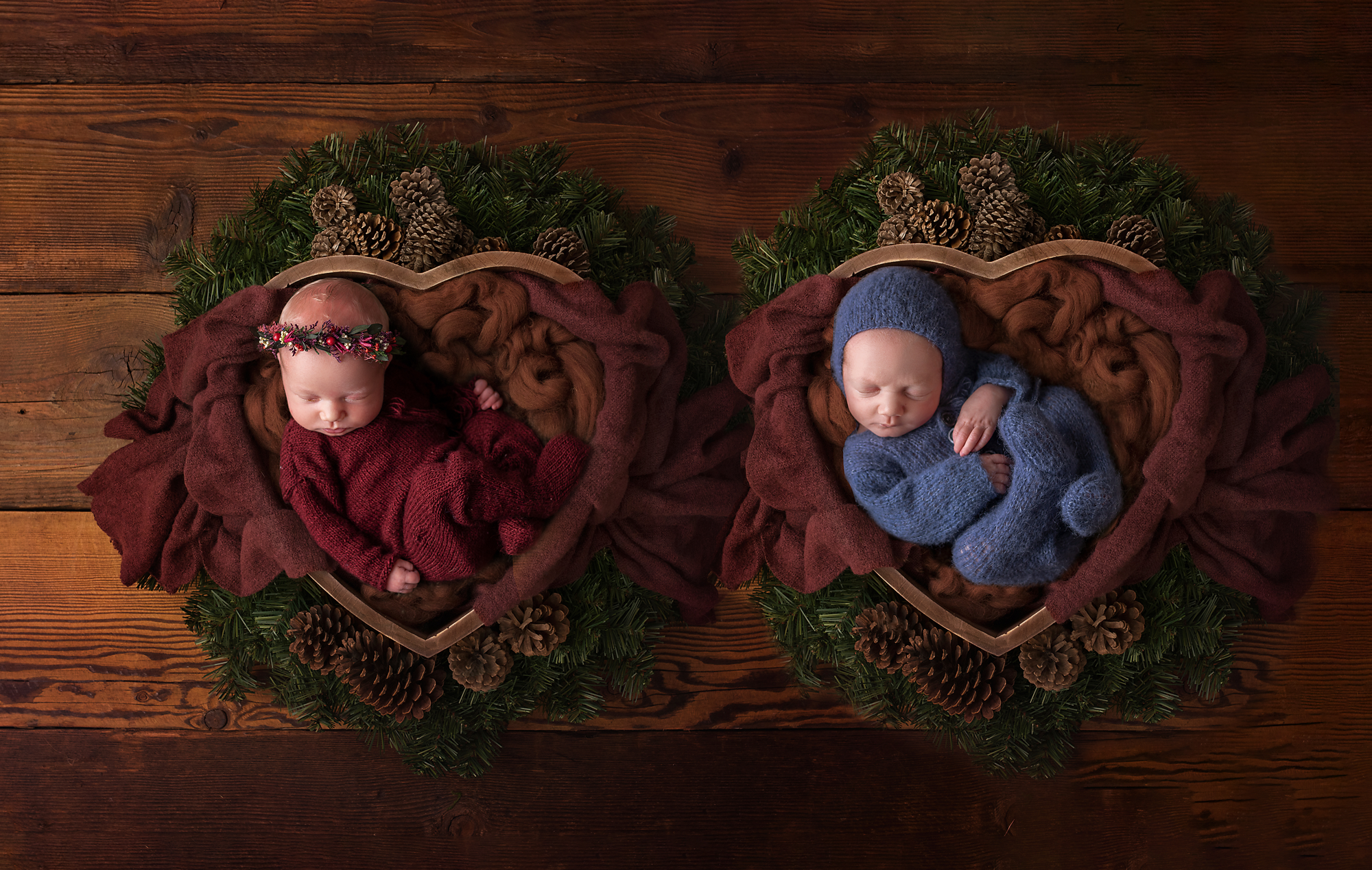 twin newborn babies photo shoot