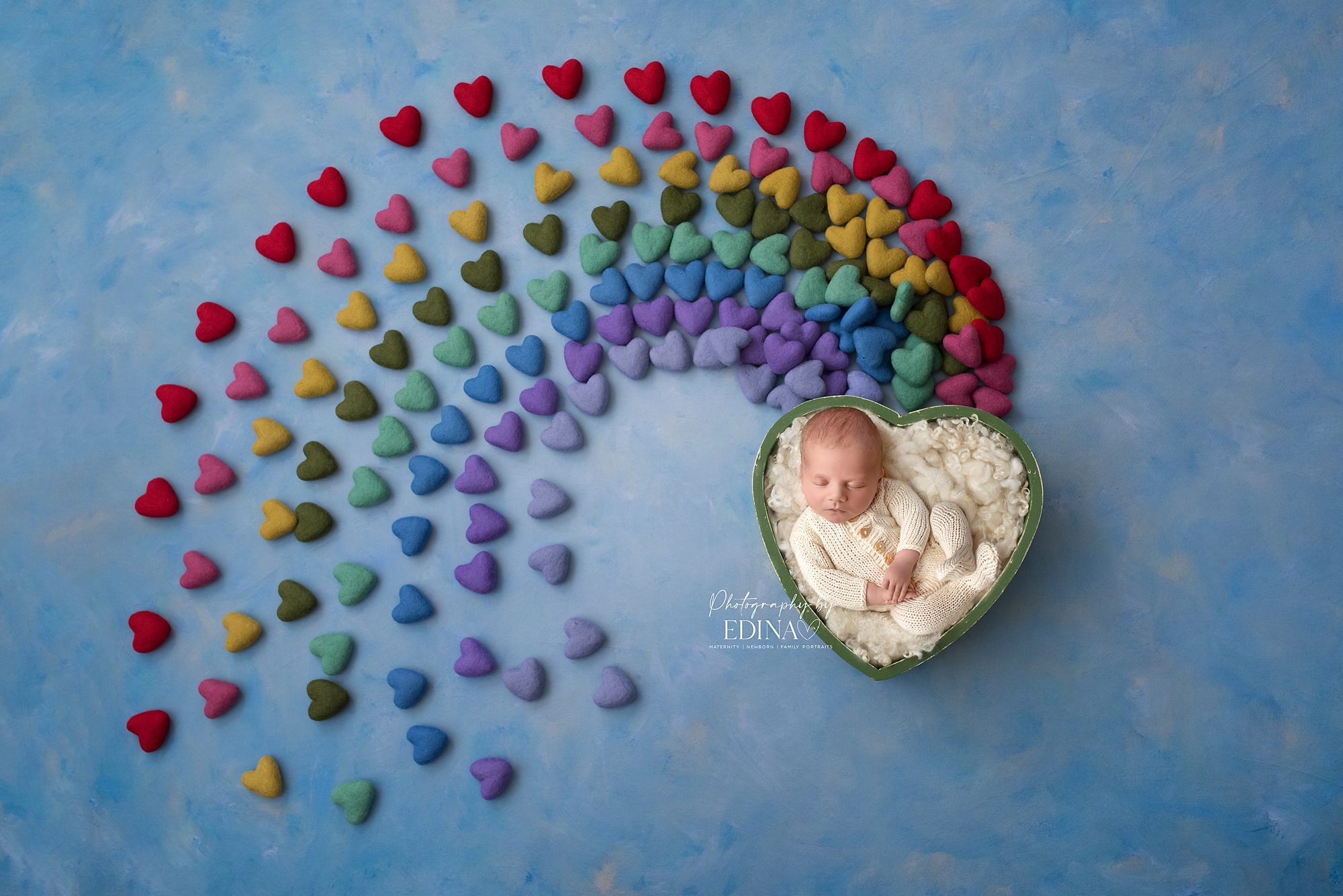 rainbow baby during a baby photo shoot in York